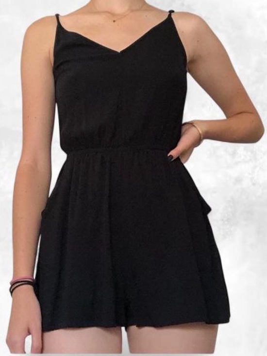 H&M Pants - H&M Black V-Neck Spaghetti Strap Romper